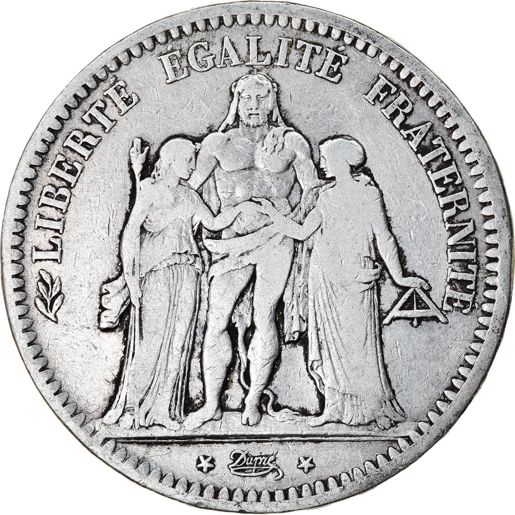 Coin, France, Hercule, 5 Francs, 1848, Strasbourg, VF(30-35), Silver, KM:756.2