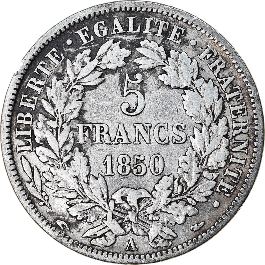 Monnaie, France, Cérès, 5 Francs, 1850, Paris, TB+, Argent, Gadoury:719