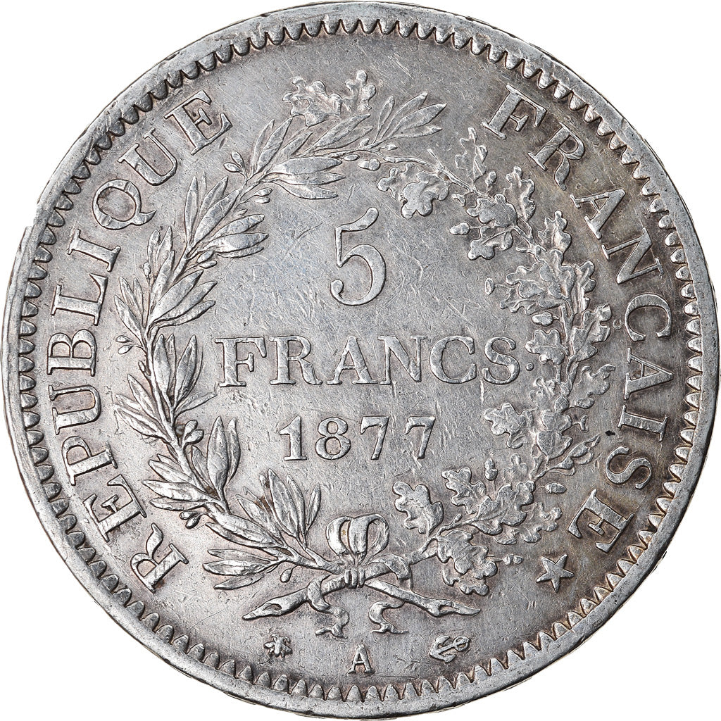 Coin, France, Hercule, 5 Francs, 1877, Paris, EF(40-45), Silver, KM:820.1