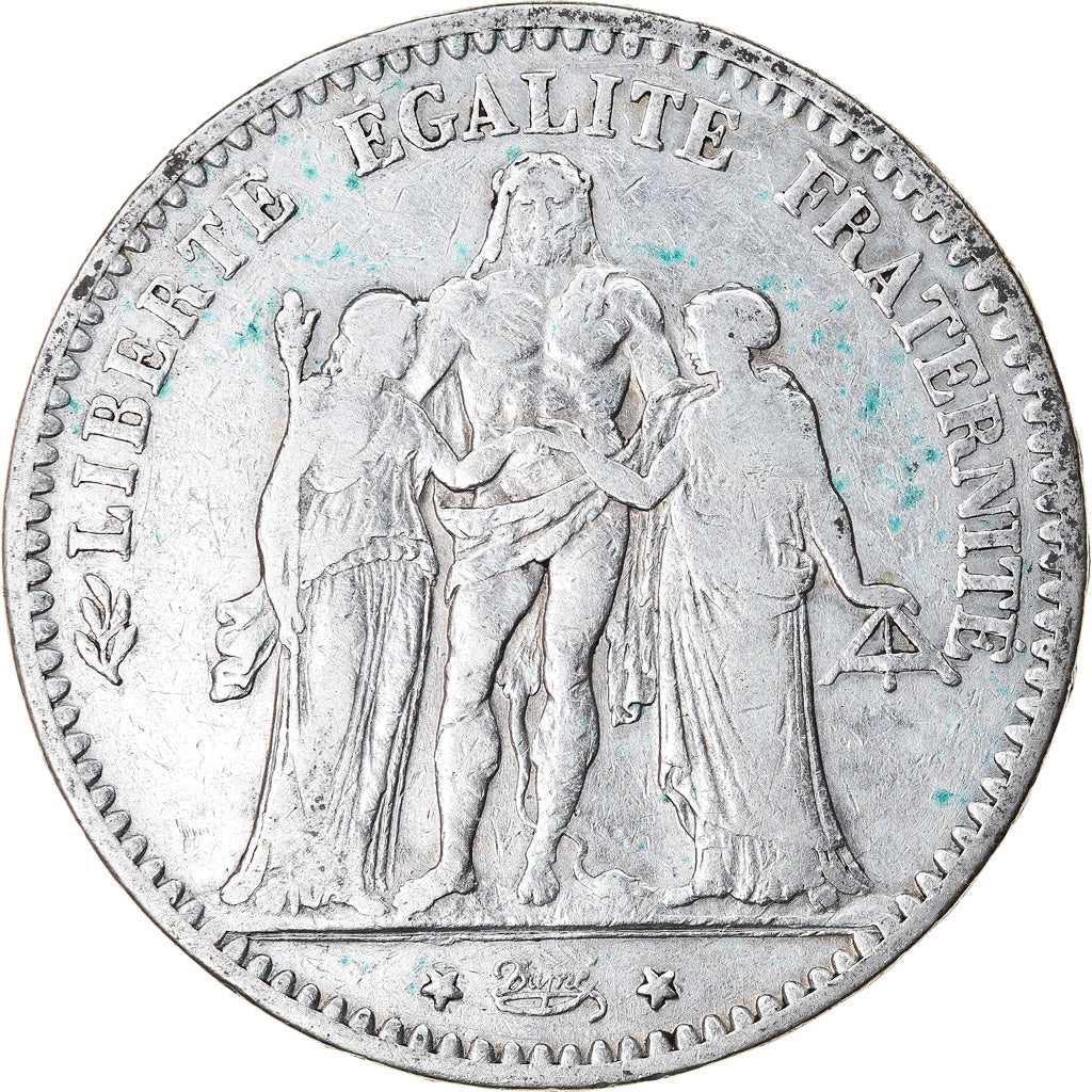 Moneta, Francia, Hercule, 5 Francs, 1875, Bordeaux, MB+, Argento, KM:820.2