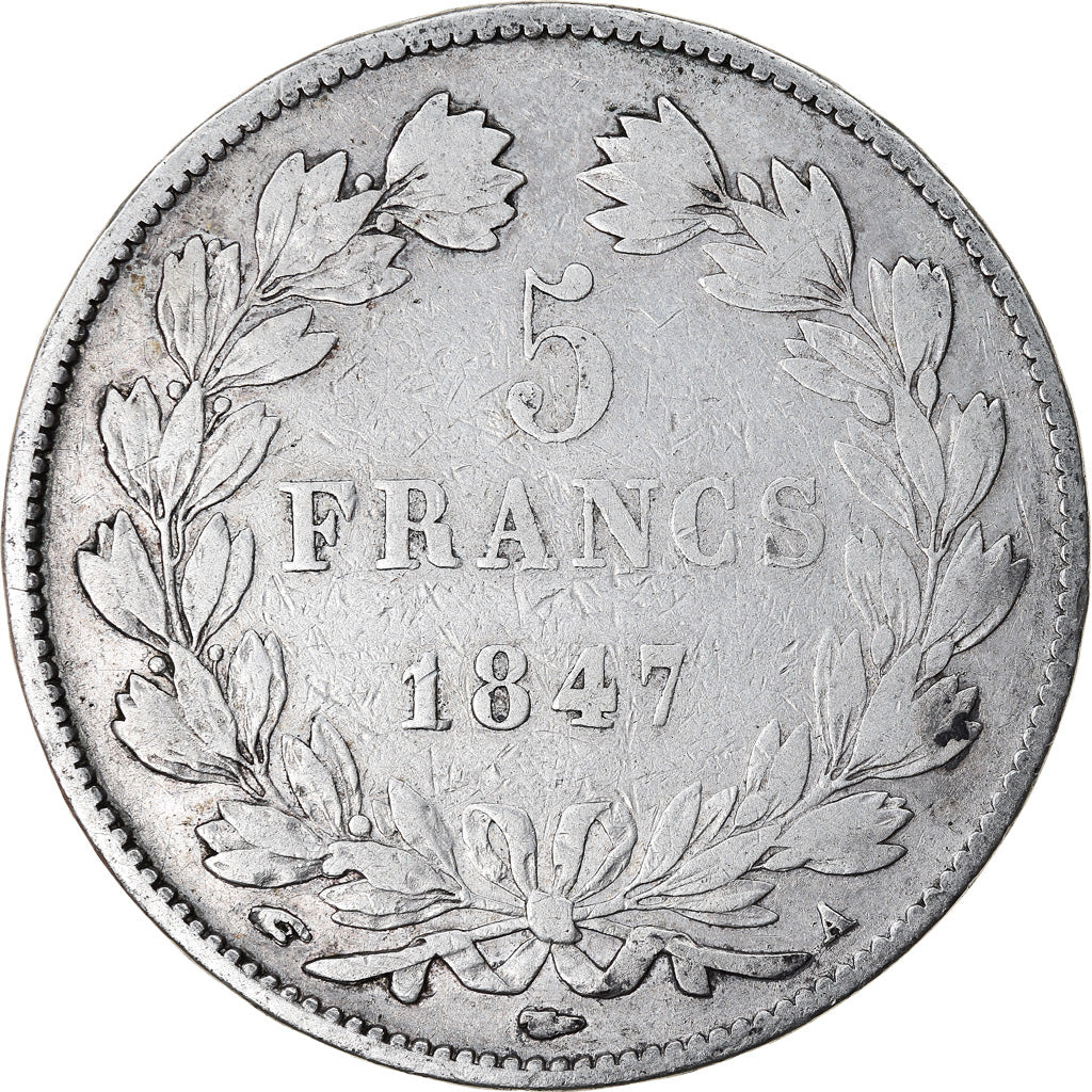 Coin, France, Louis-Philippe, 5 Francs, 1847, Paris, VF(30-35), Silver