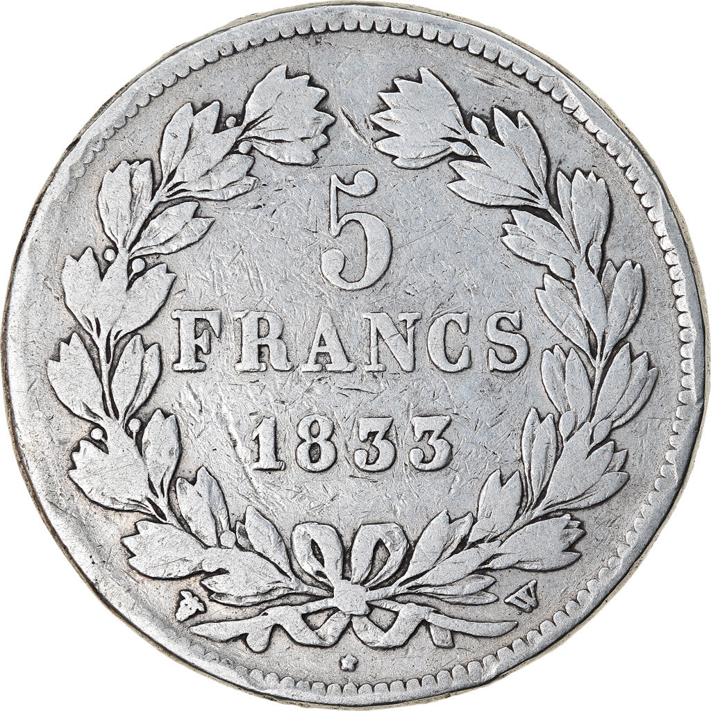 Münze, Frankreich, Louis-Philippe, 5 Francs, 1833, Lille, S, Silber, KM:749.13