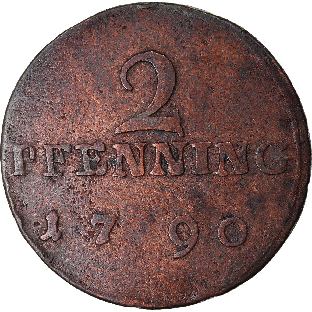 Coin, German States, MUNSTER, 2 Pfenning, 1790, EF(40-45), Copper, KM:451