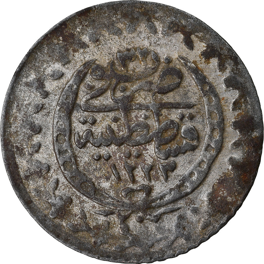 Moneta, Turchia, Mahmud II, 20 Para, 1839, Qustantiniyah, BB, Argento, KM:596