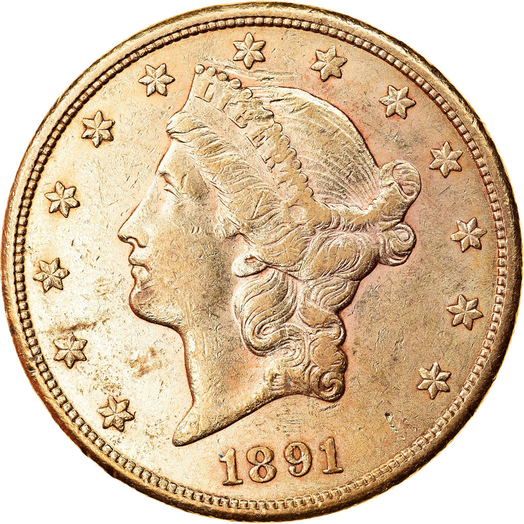 Coin, United States, Liberty Head, $20, Double Eagle, 1891, U.S. Mint, San