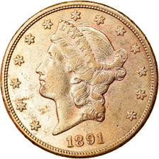 Coin, United States, Liberty Head, $20, Double Eagle, 1891, U.S. Mint, San