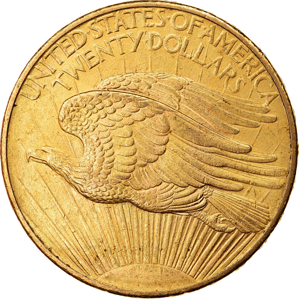 Moneta, USA, Saint-Gaudens, $20, Double Eagle, 1908, U.S. Mint, Philadelphia, No