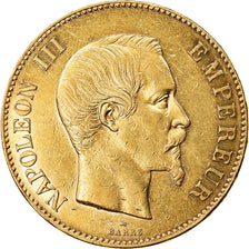 Coin, France, Napoleon III, Napoléon III, 100 Francs, 1858, Paris, AU(55-58)