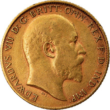 Coin, Great Britain, Edward VII, 1/2 Sovereign, 1907, London, EF(40-45), Gold