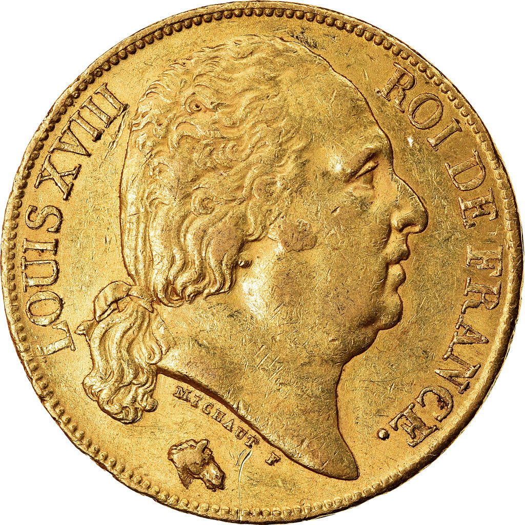 Monnaie, France, Louis XVIII, 20 Francs, 1820, Paris, TTB+, Or, Gadoury:1028
