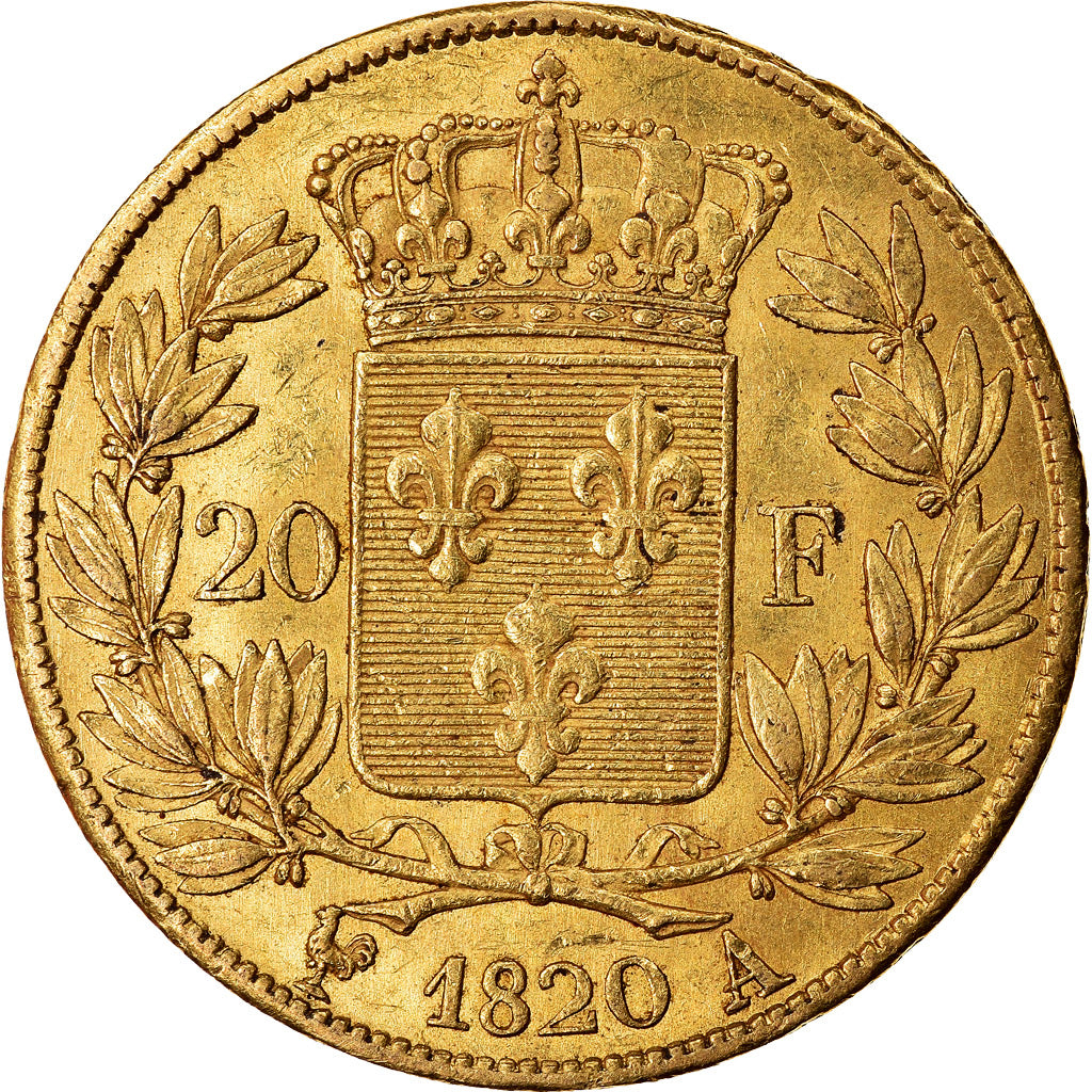 Monnaie, France, Louis XVIII, 20 Francs, 1820, Paris, TTB+, Or, Gadoury:1028