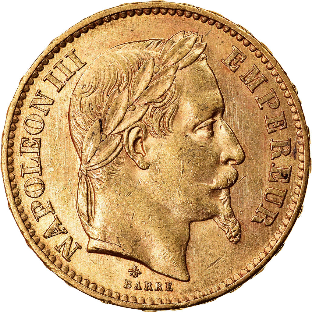 Moneda, Francia, Napoleon III, Napoléon III, 20 Francs, 1867, Paris, MBC+, Oro
