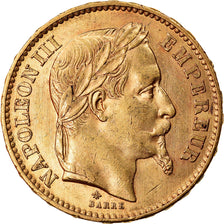 Moneda, Francia, Napoleon III, Napoléon III, 20 Francs, 1867, Paris, MBC+, Oro