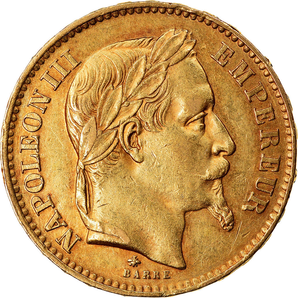 Moeda, França, Napoleon III, 20 Francs, 1868, Paris, AU(50-53), Gold, KM 801.1