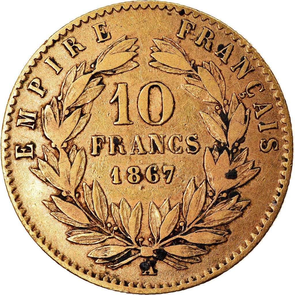 Münze, Frankreich, Napoleon III, Napoléon III, 10 Francs, 1867, Paris, S+