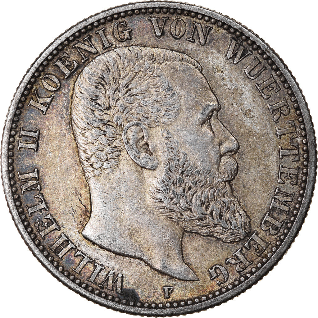Coin, German States, WURTTEMBERG, Wilhelm II, 2 Mark, 1904, Freudenstadt