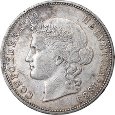 Coin, Switzerland, 5 Francs, 1889, Bern, EF(40-45), Silver, KM:34