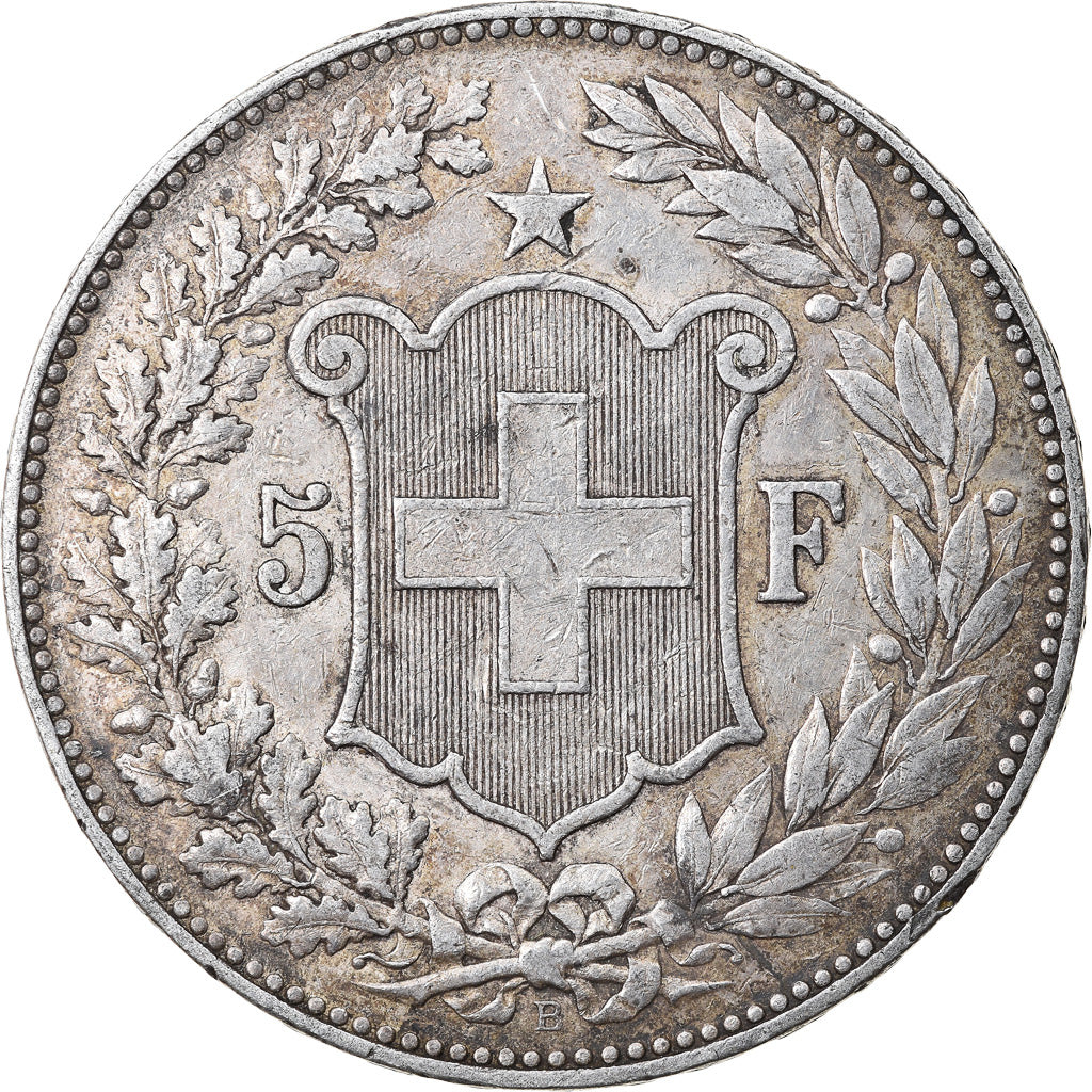 Coin, Switzerland, 5 Francs, 1889, Bern, EF(40-45), Silver, KM:34