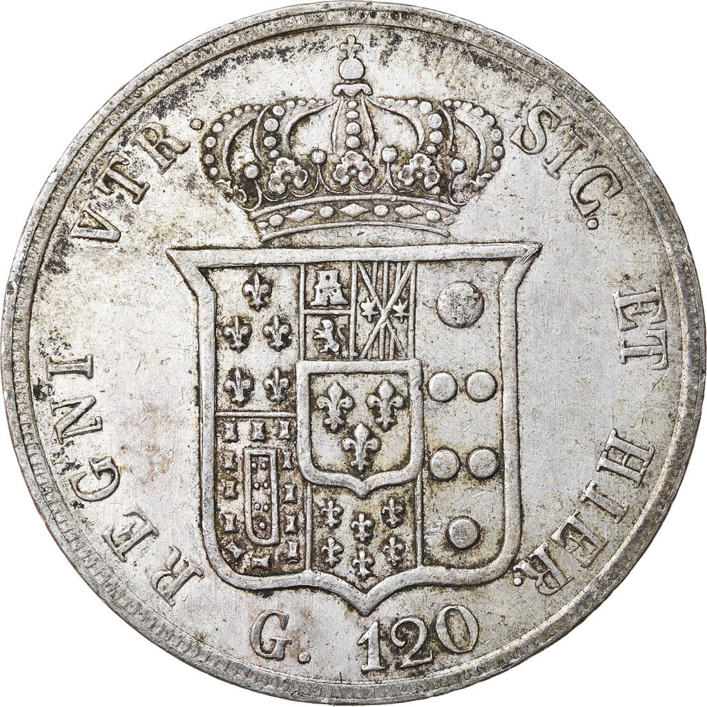 Moneta, STATI ITALIANI, NAPLES, Ferdinando II, 120 Grana, 1856, BB, Argento