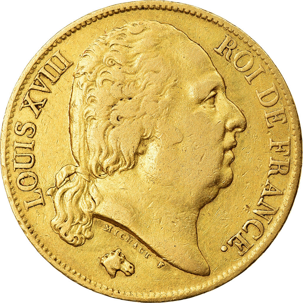 Monnaie, France, Louis XVIII, Louis XVIII, 20 Francs, 1820, Perpignan, TTB, Or