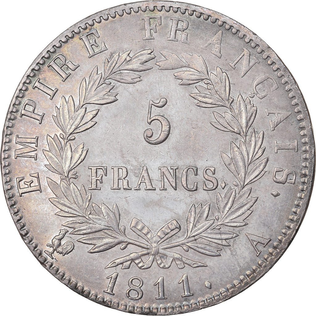 Moneta, Francia, Napoléon I, 5 Francs, 1811, Paris, SPL-, Argento, KM:694.1