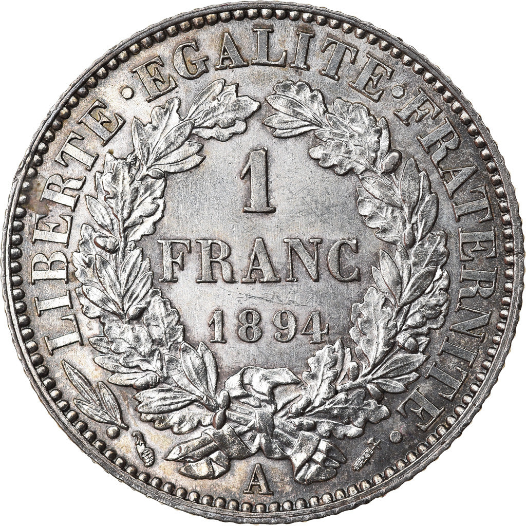 Coin, France, Cérès, Franc, 1894, Paris, AU(55-58), Silver, KM:822.1