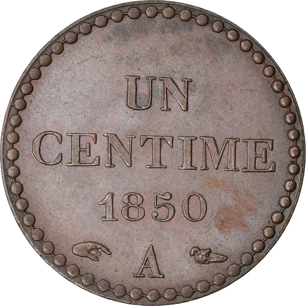 Coin, France, Dupré, Centime, 1850, Paris, AU(55-58), Bronze, KM:754