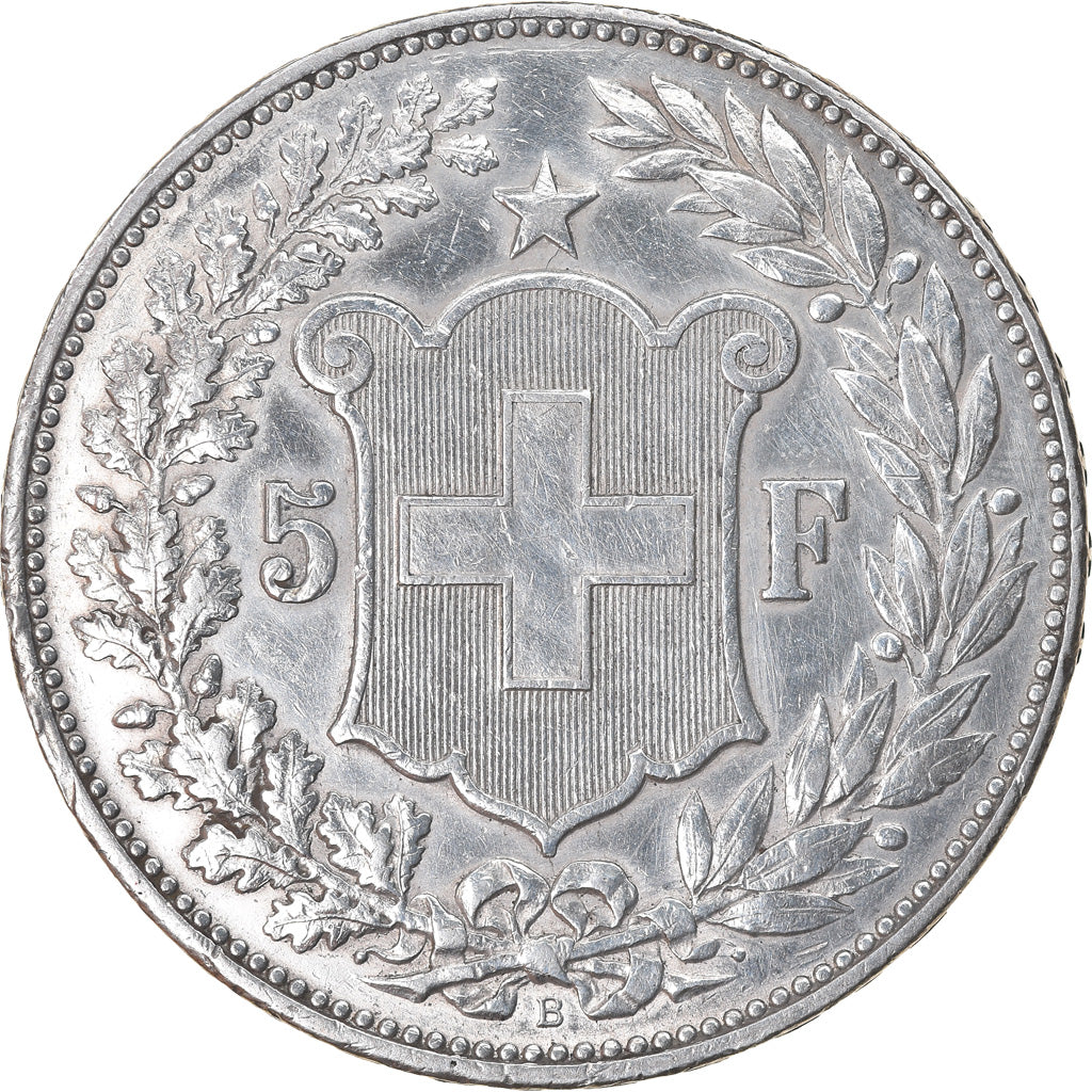 Coin, Switzerland, 5 Francs, 1895, Bern, AU(50-53), Silver, KM:34