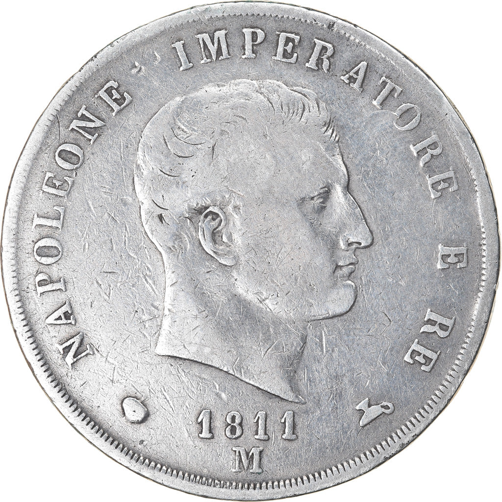 Moeda, ESTADOS ITALIANOS, KINGDOM OF NAPOLEON, Napoleon I, 5 Lire, 1811, Milan