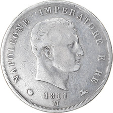 Moeda, ESTADOS ITALIANOS, KINGDOM OF NAPOLEON, Napoleon I, 5 Lire, 1811, Milan