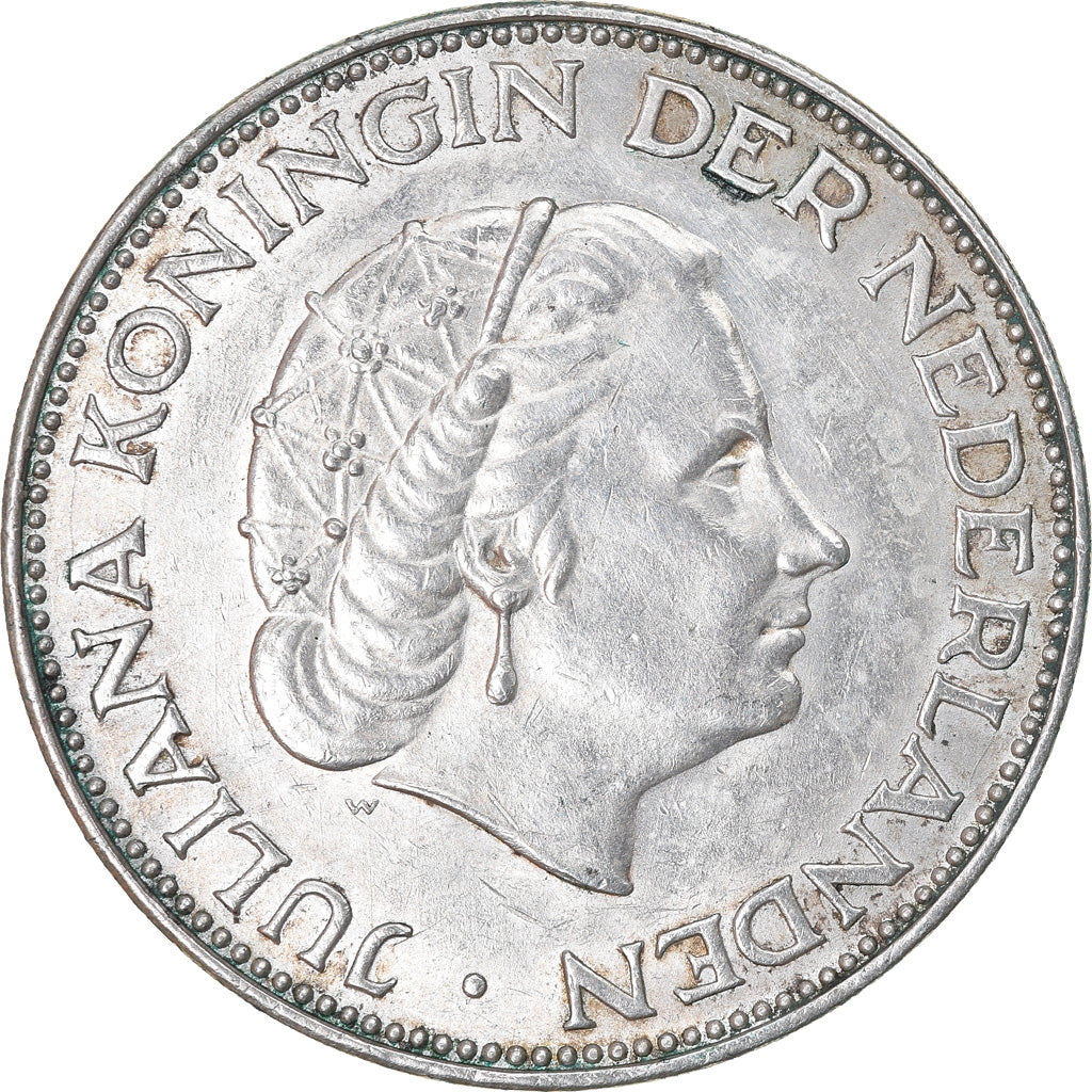 Münze, Niederlande, Juliana, 2-1/2 Gulden, 1961, SS+, Silber, KM:185
