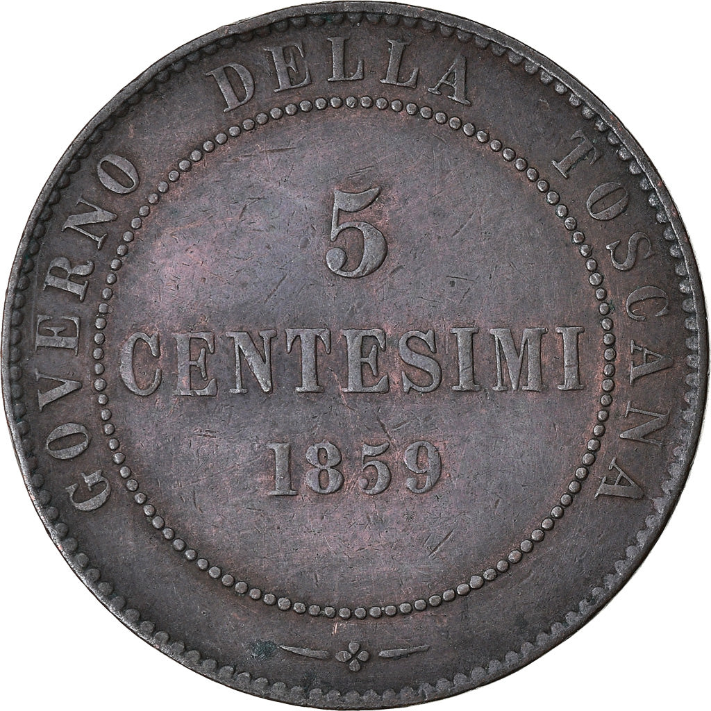 Coin, ITALIAN STATES, TUSCANY, Provisional Government, 5 Centesimi, 1859