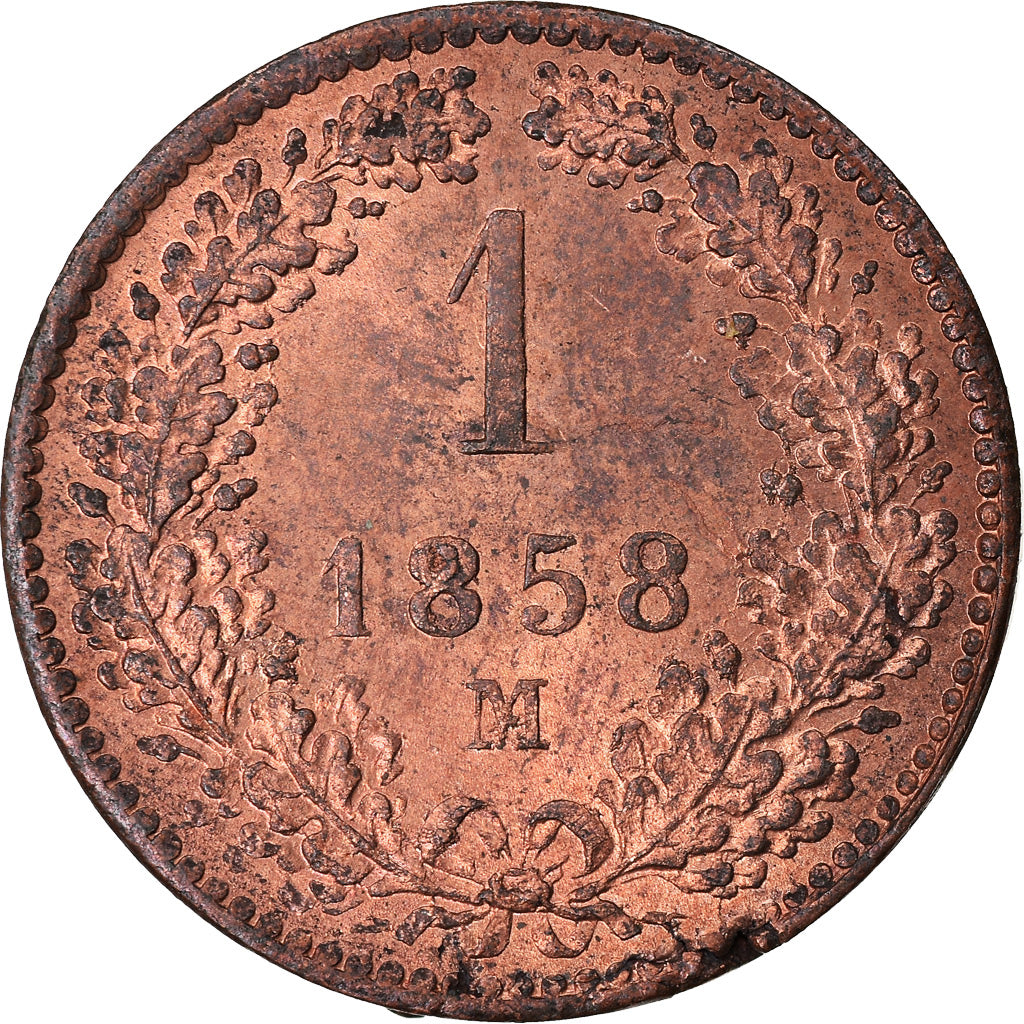 Coin, Austria, Franz Joseph I, Kreuzer, 1858, Milan, MS(63), Copper, KM:2186