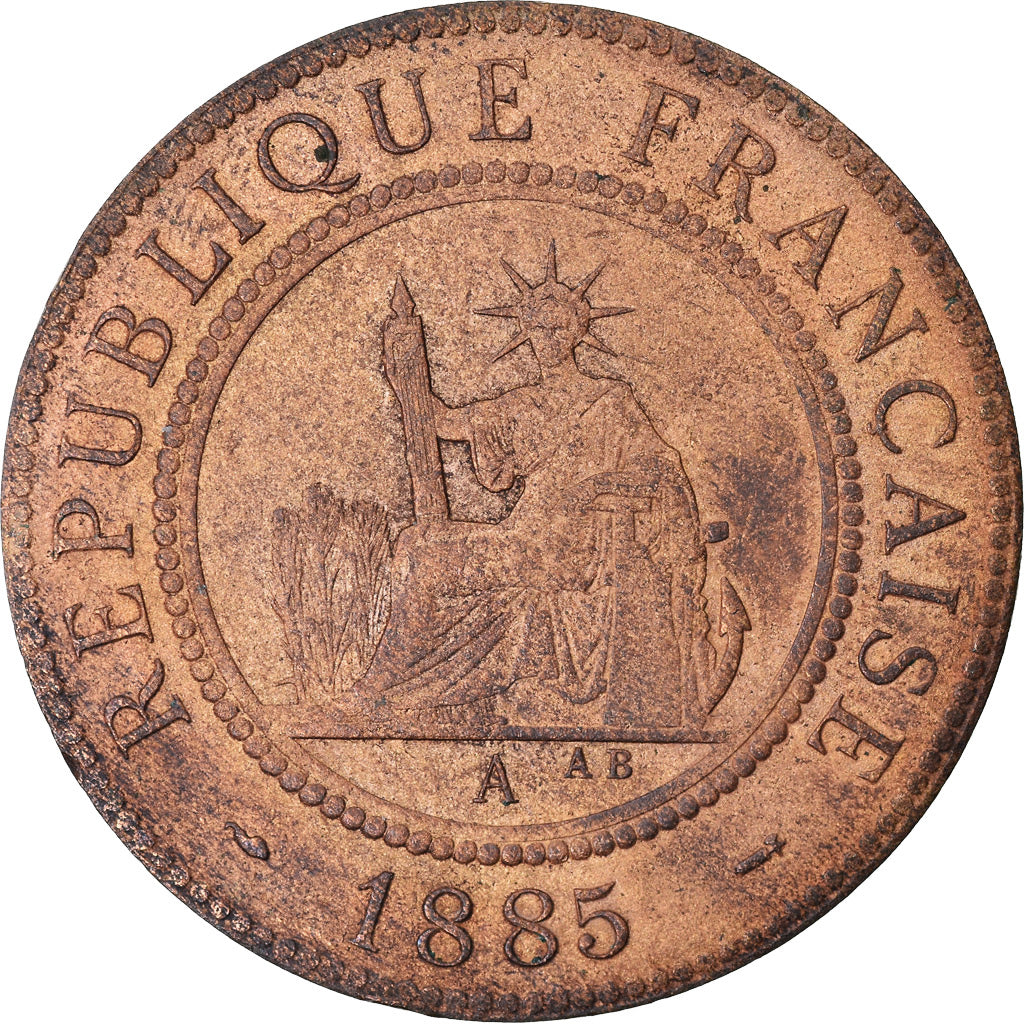 Coin, FRENCH INDO-CHINA, Cent, 1885, Paris, EF(40-45), Bronze, KM:1, Lecompte:37