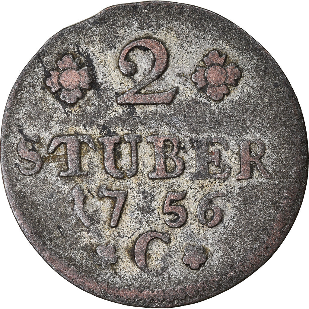 Coin, German States, CLEVES, Friedrich II, 2 Stuber, 2 St, 1756, Cleves