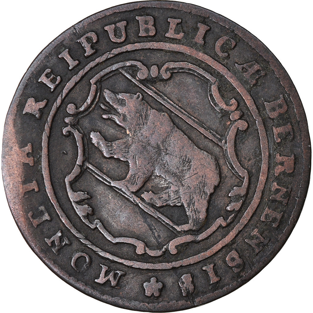 Coin, SWISS CANTONS, BERN, 1/2 Batzen, 1794, Bern, EF(40-45), Billon, KM:91