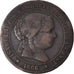 Coin, Spain, Isabel II, 2-1/2 Centimos, 1866, Jubia, VF(20-25), Copper, KM:634.2