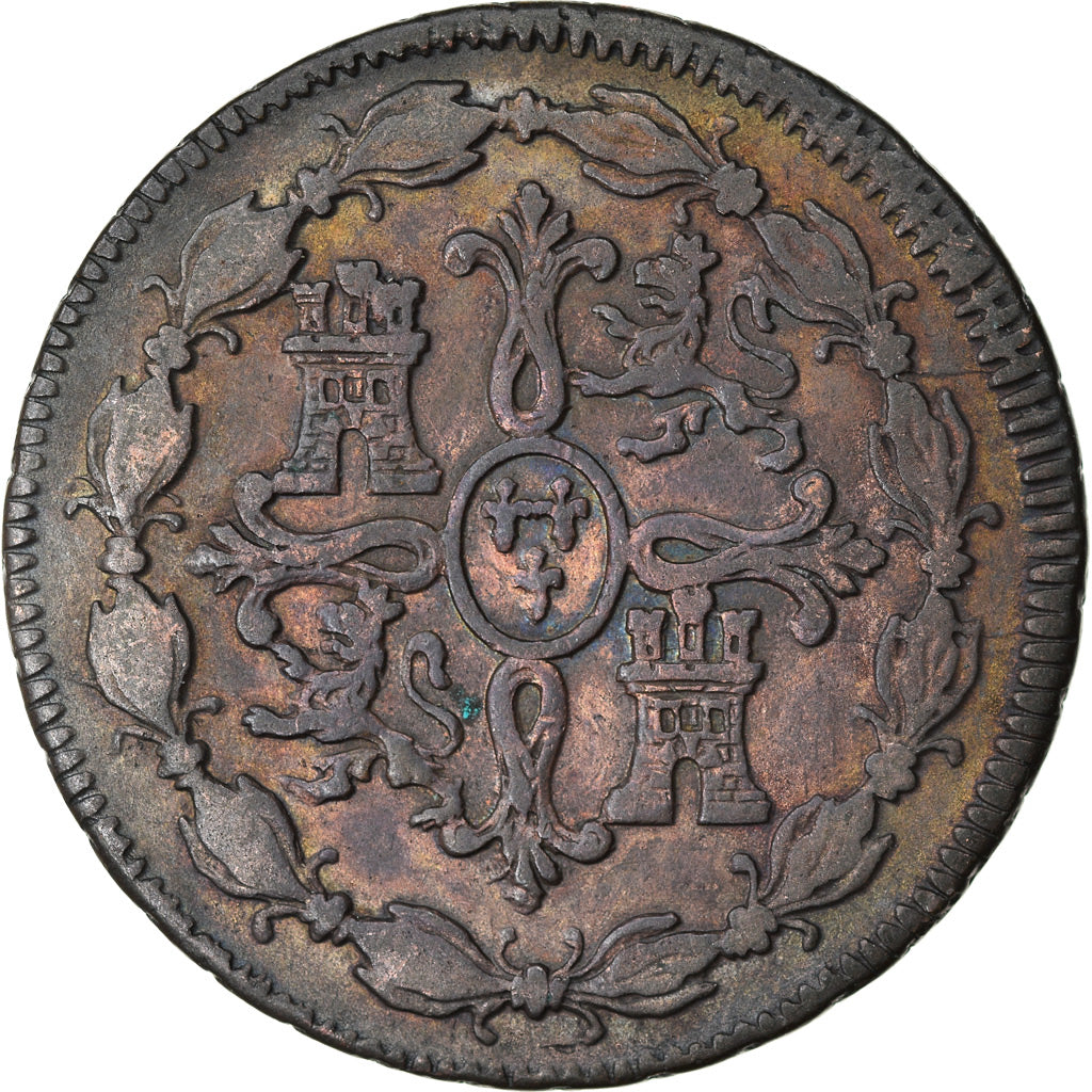 Coin, Spain, Ferdinand VII, 8 Maravedis, 1817, Jubia, VF(20-25), Copper, KM:491