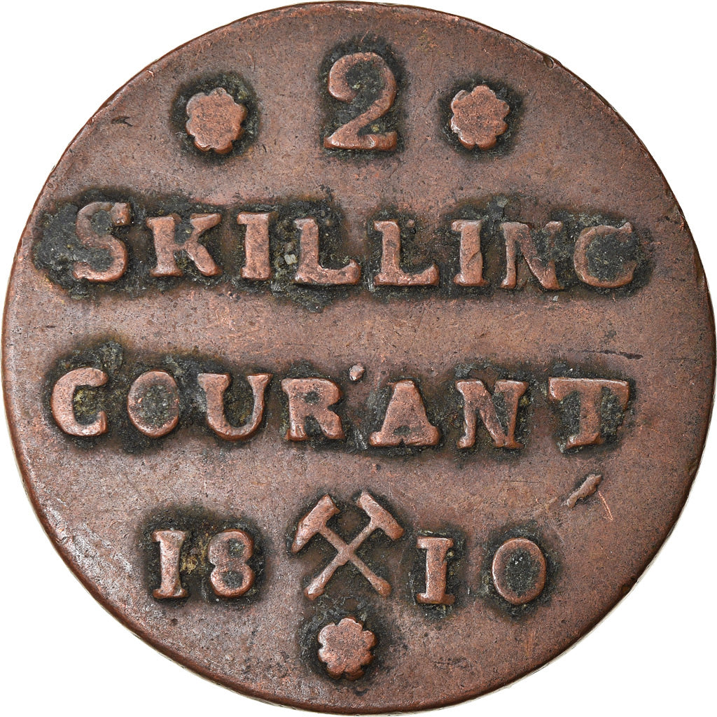Coin, Norway, Frederik VI, 2 Skilling, 1810, VF(20-25), Copper, KM:280.1