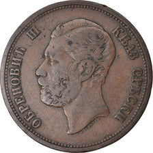 Monnaie, Serbie, Obrenovich Michael III, 10 Para, 1868, TB+, Bronze, KM:3