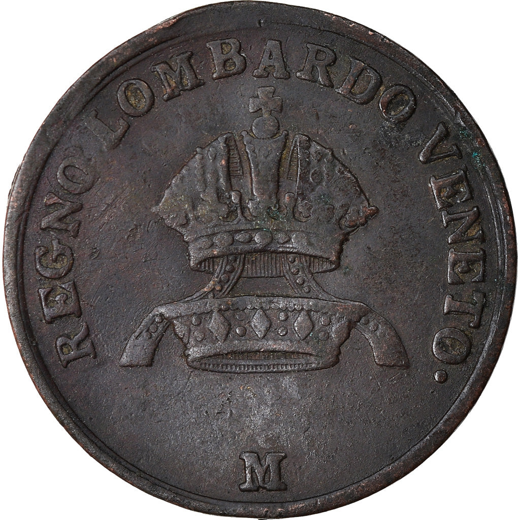 Moneta, STATI ITALIANI, LOMBARDY-VENETIA, Centesimo, 1822, Milan, MB+, Rame