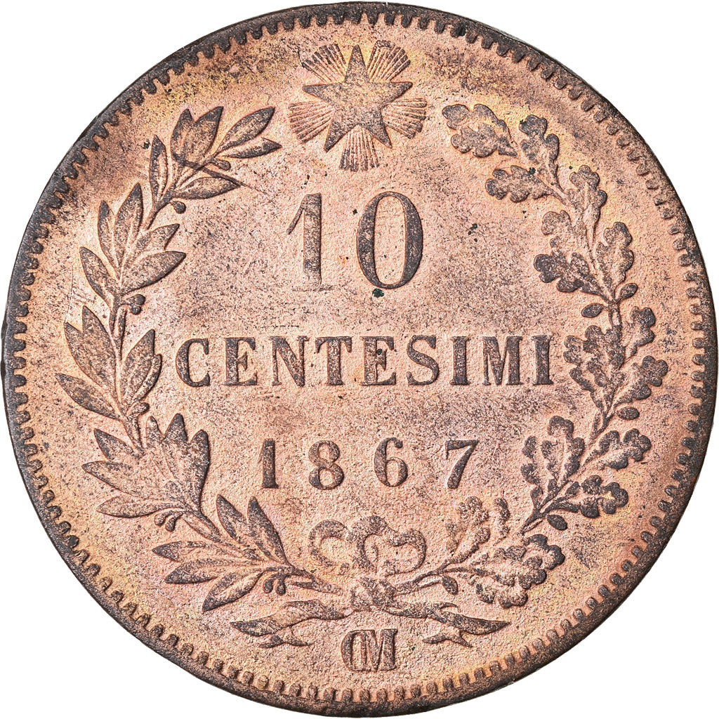 Coin, Italy, Vittorio Emanuele II, 10 Centesimi, 1867, Strasbourg, EF(40-45)