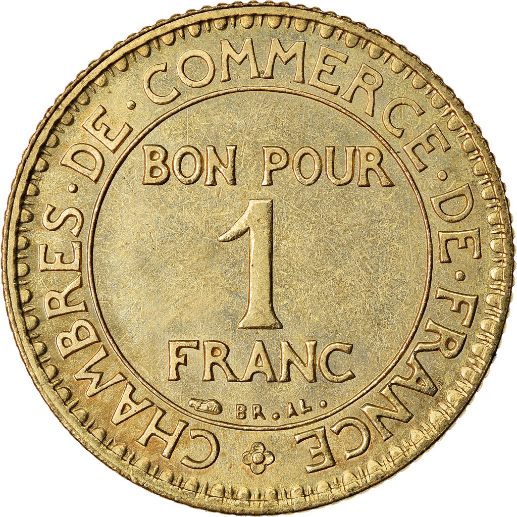 Coin, France, Chambre de commerce, Franc, 1925, Paris, AU(55-58)