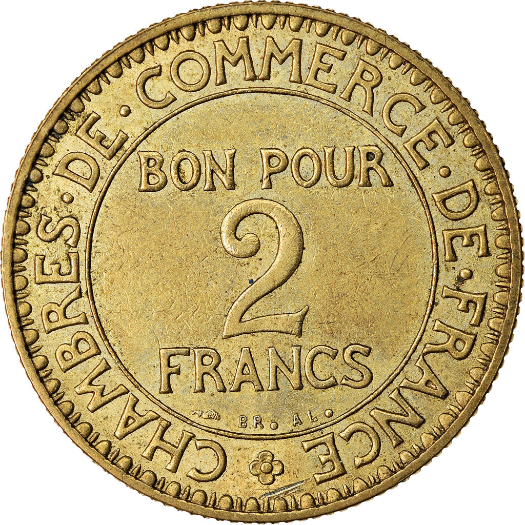 Coin, France, Chambre de commerce, 2 Francs, 1920, Paris, AU(50-53)
