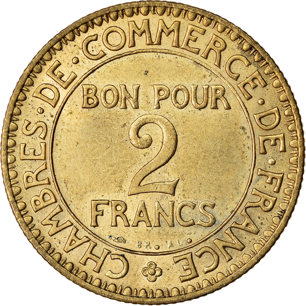 Moneda, Francia, Chambre de commerce, 2 Francs, 1920, Paris, EBC, Aluminio -