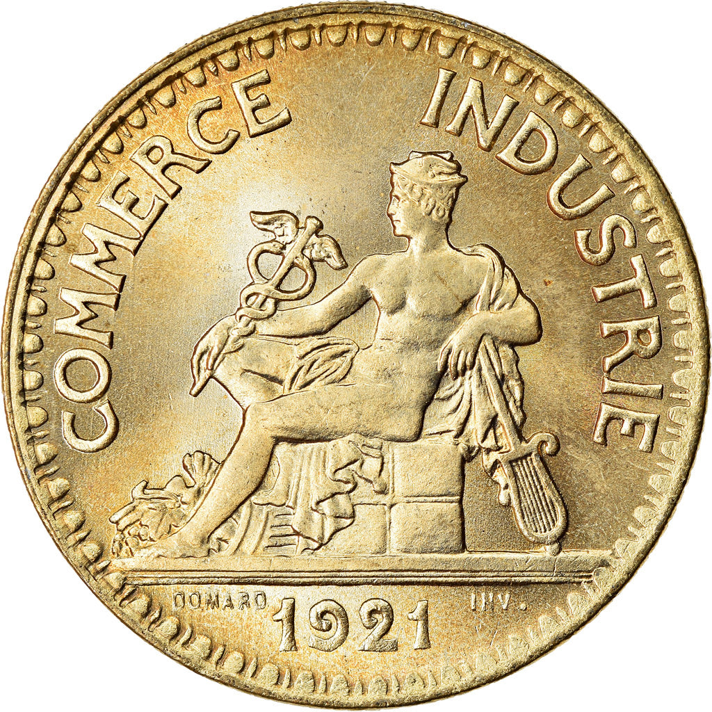 Moneda, Francia, Chambre de commerce, 2 Francs, 1921, Paris, SC, Aluminio -