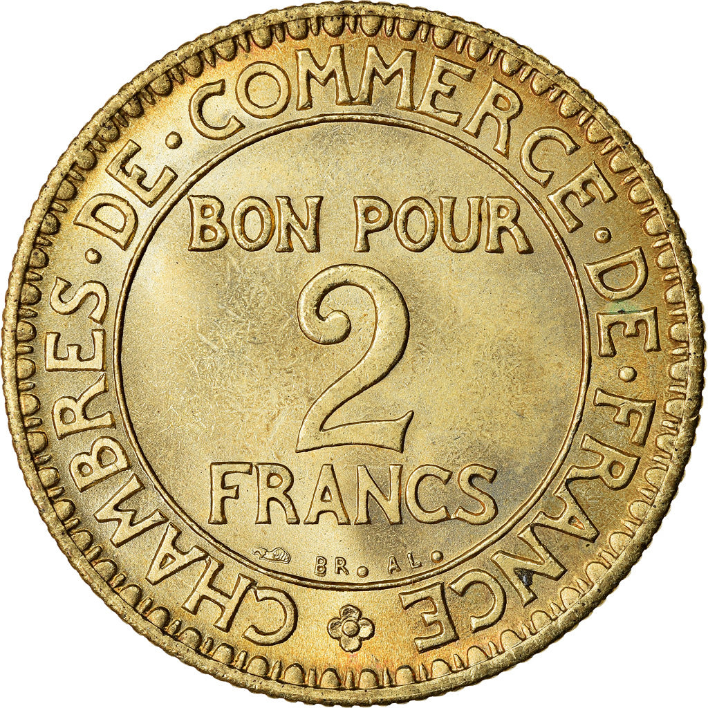 Moneda, Francia, Chambre de commerce, 2 Francs, 1922, Paris, SC, Aluminio -