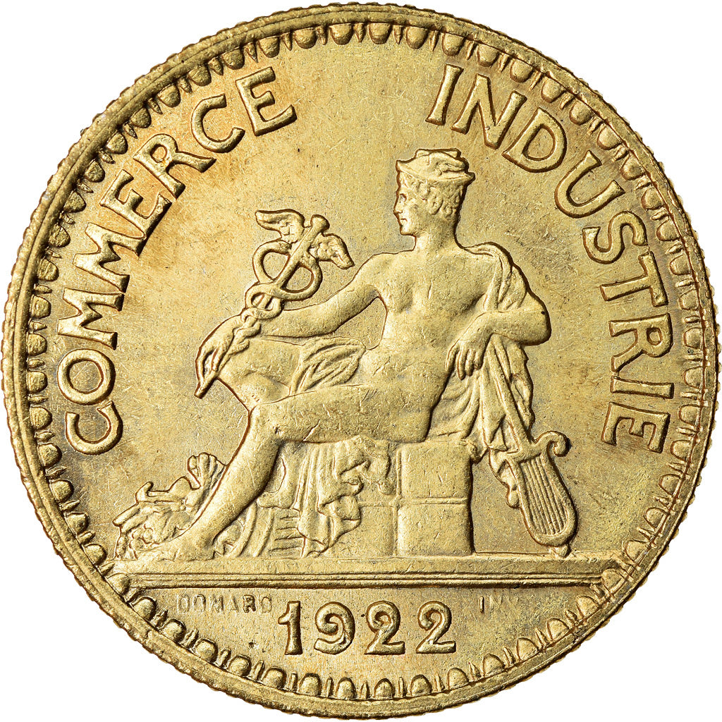Moeda, França, Chambre de commerce, 2 Francs, 1922, Paris, MS(60-62)