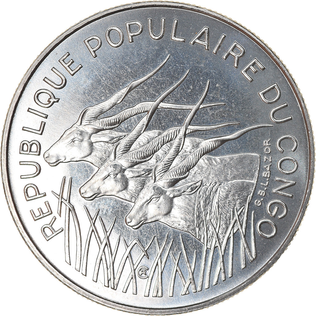 Coin, Congo Republic, 100 Francs, 1975, Paris, ESSAI, MS(65-70), Nickel, KM:E3