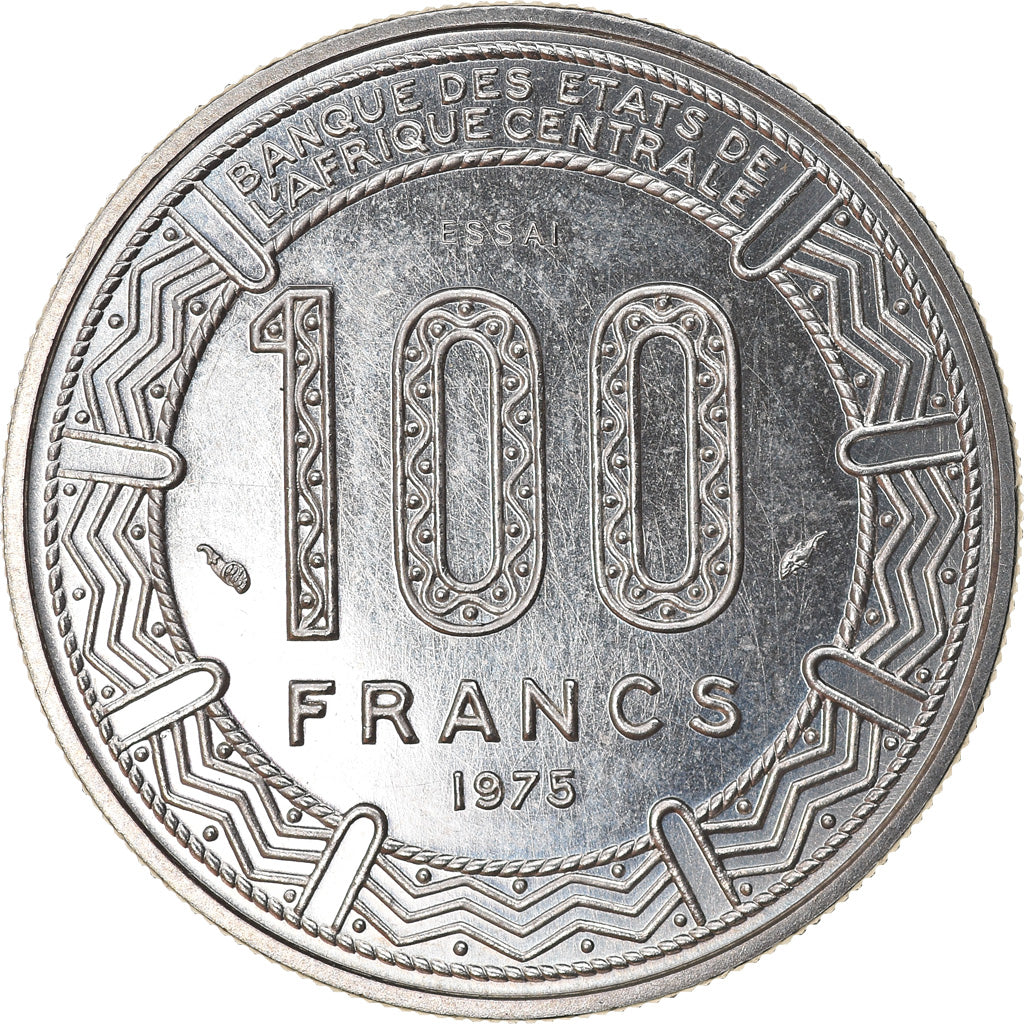 Coin, Congo Republic, 100 Francs, 1975, Paris, ESSAI, MS(65-70), Nickel, KM:E3